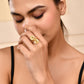 VOJ Gold-Polished Circular Designed Anti Tarnish Finger Ring - Swadesiicart