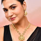 VOJ Gold-Polished Anti Tarnish Temple Jewellery Set - Swadesiicart