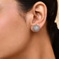 VOJ Silver Plated AD-Studded Flower Shape Stud Earrings - Swadesiicart
