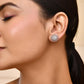 VOJ Silver Plated AD-Studded Flower Shape Stud Earrings - Swadesiicart
