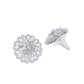 VOJ Silver Plated AD-Studded Flower Shape Stud Earrings - Swadesiicart