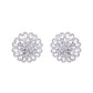 VOJ Silver Plated AD-Studded Flower Shape Stud Earrings - Swadesiicart