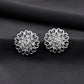 VOJ Silver Plated AD-Studded Flower Shape Stud Earrings - Swadesiicart