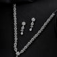 VOJ Silver Plated AD Studded Classic Jewellery Set - Swadesiicart