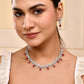VOJ Silver Plated AD Studded Circular Shape Jewellery Set - Swadesiicart