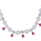 VOJ Silver Plated AD Studded Circular Shape Jewellery Set - Swadesiicart