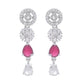 VOJ Silver Plated AD Studded Circular Shape Jewellery Set - Swadesiicart