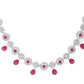 VOJ Silver Plated White And Marron AD Studded Circular Shape Jewellery Set - Swadesiicart