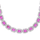 VOJ Silver Plated Pink Stone Studded Rectangular AD Jewellery Set - Swadesiicart