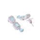 VOJ Silver Plated Sea Green Stone Studded Rectangular AD Jewellery Set - Swadesiicart