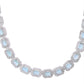 VOJ Silver Plated Sea Green Stone Studded Rectangular AD Jewellery Set - Swadesiicart