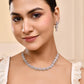 VOJ Silver Toned Baby Pink Stone Studded Circular AD Jewellery Set - Swadesiicart