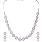 VOJ Silver Toned Baby Pink Stone Studded Circular AD Jewellery Set - Swadesiicart