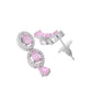 VOJ Silver Toned Baby Pink Stone Studded Circular AD Jewellery Set - Swadesiicart