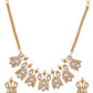 VOJ Gold-Polished Floral Shaped Stone Studded Designer Jewellery Set - Swadesiicart