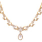 VOJ Gold-Polished Floral Shaped AD Studded Elgent Jewellery Set - Swadesiicart