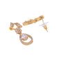 VOJ Gold-Polished Floral Shaped AD Studded Elgent Jewellery Set - Swadesiicart