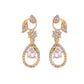 VOJ Gold-Polished Floral Shaped AD Studded Elgent Jewellery Set - Swadesiicart