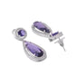 VOJ Silver Plated Purple AD & Cubic Zirconia Studded Necklace Set - Swadesiicart