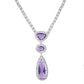 VOJ Silver Plated Purple AD & Cubic Zirconia Studded Necklace Set - Swadesiicart