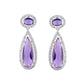 VOJ Silver Plated Purple AD & Cubic Zirconia Studded Necklace Set - Swadesiicart