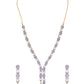VOJ Gold Toned AD Stone Studded Necklace Set - Swadesiicart