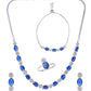VOJ Silver Plated Blue Stone Studded Necklace Set With Ring And bracelet - Swadesiicart