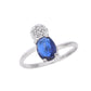 VOJ Silver Plated Blue Stone Studded Necklace Set With Ring And bracelet - Swadesiicart