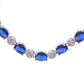 VOJ Silver Plated Blue Stone Studded Necklace Set With Ring And bracelet - Swadesiicart