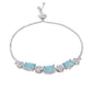 VOJ Silver Plated Teal Stone Studded Necklace Set With Ring And bracelet - Swadesiicart