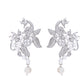 VOJ Silver Plated AD And Pear Studded Peacock Shaped Chain Set - Swadesiicart