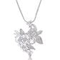VOJ Silver Plated AD And Pear Studded Peacock Shaped Chain Set - Swadesiicart