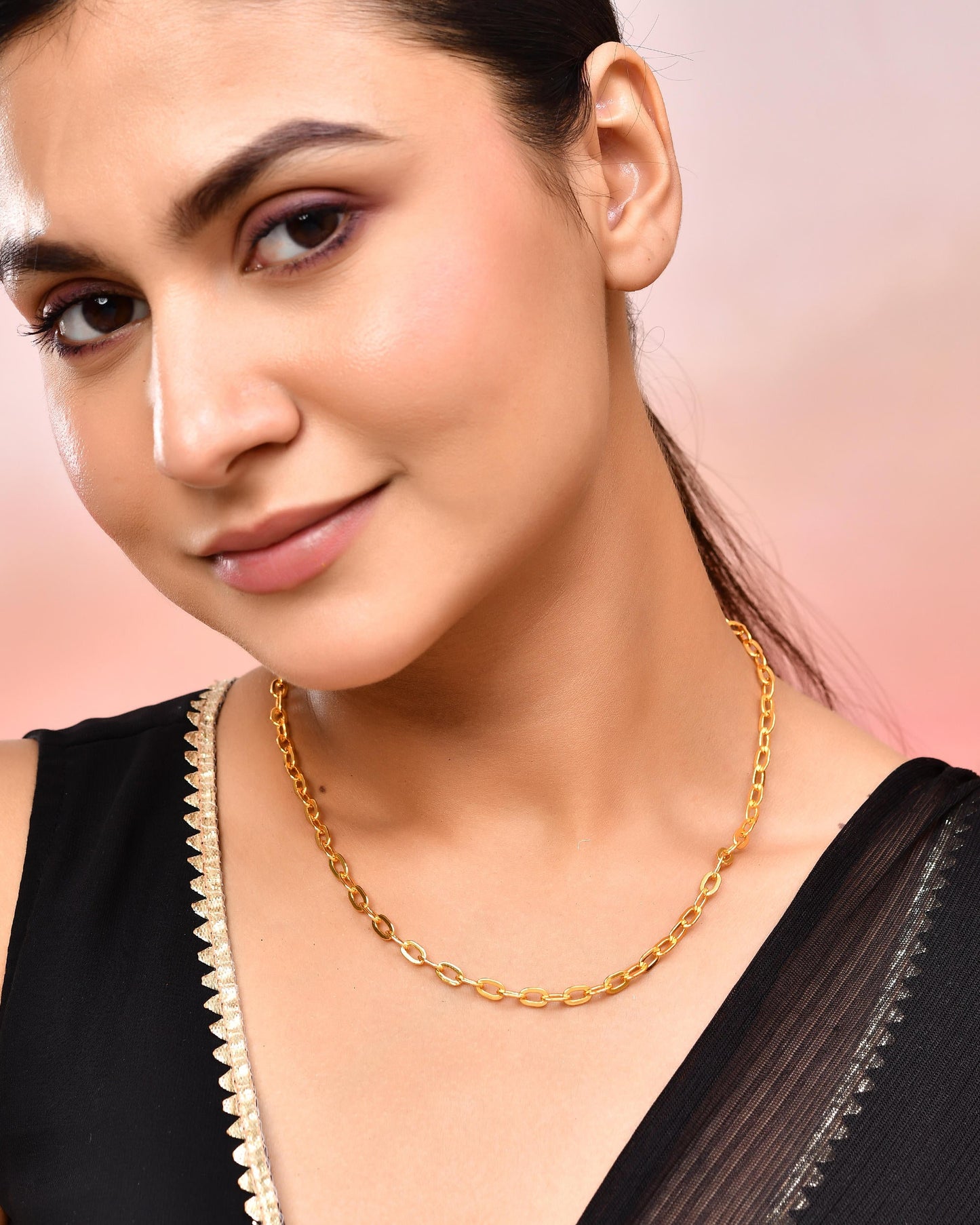 VOJ Women Gold-Polished Linked Chain - Swadesiicart
