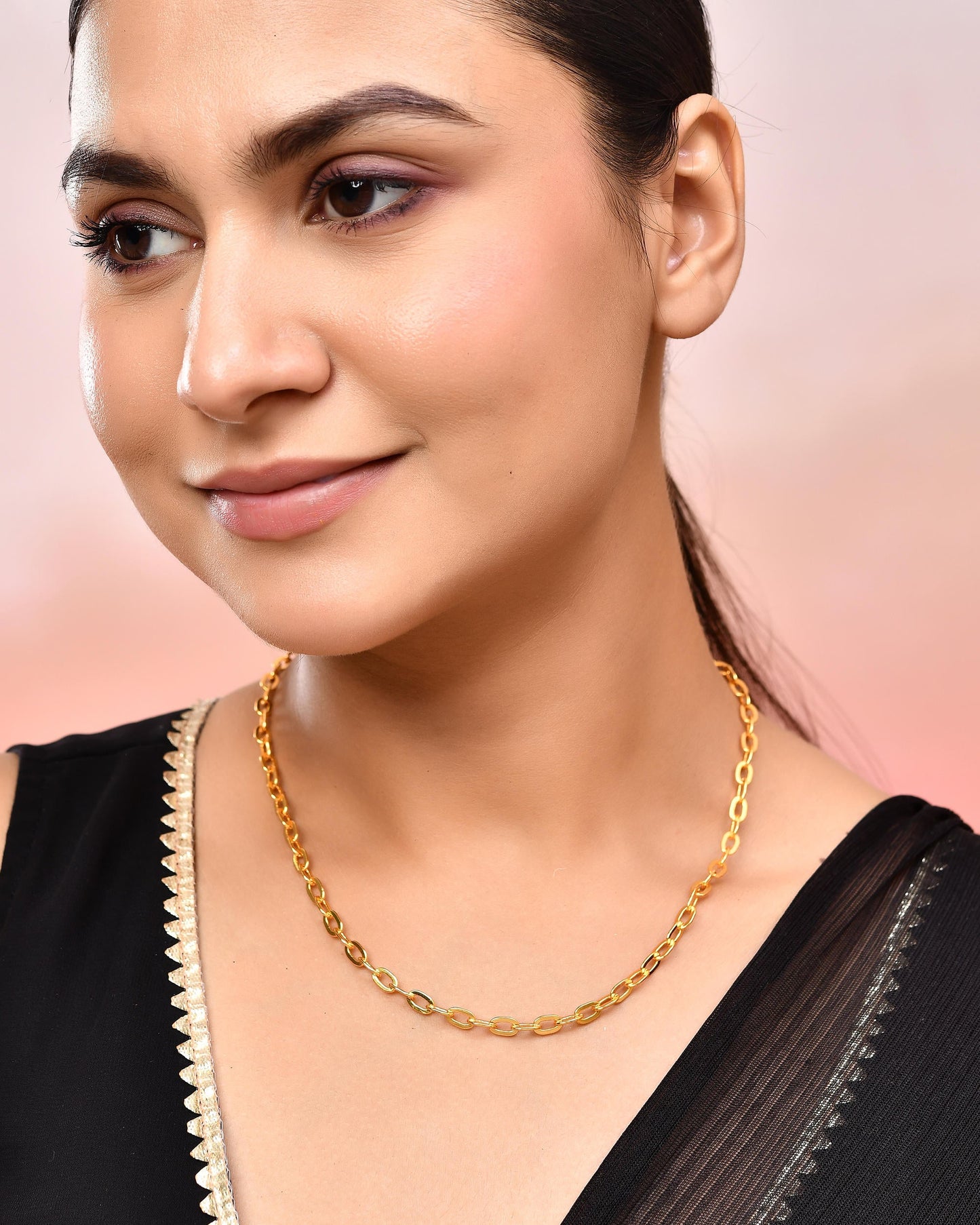 VOJ Women Gold-Polished Linked Chain - Swadesiicart