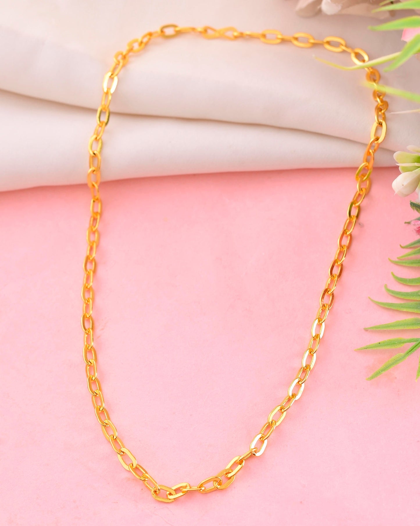 VOJ Women Gold-Polished Linked Chain - Swadesiicart