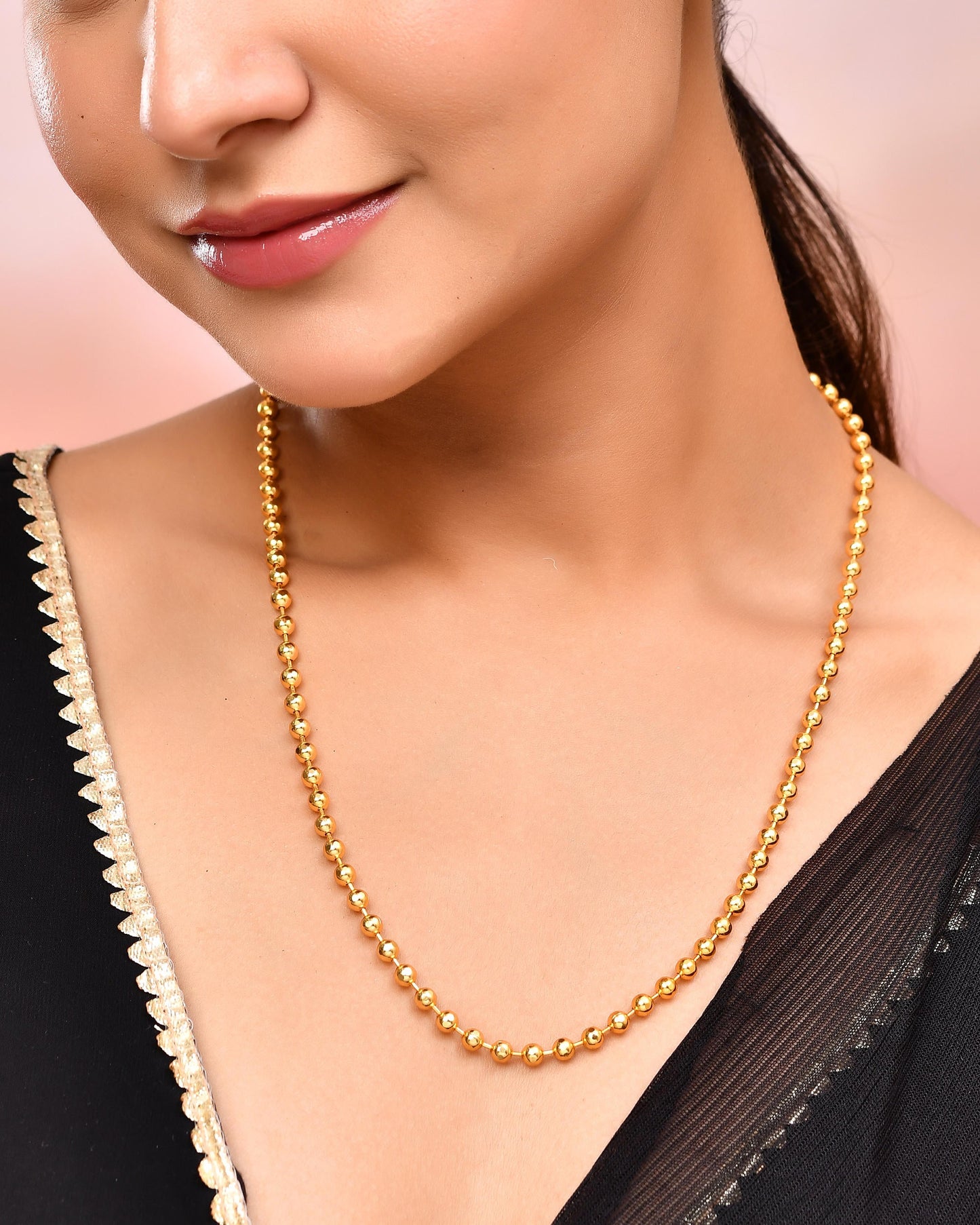 VOJ Gold-Polished Dotted Chain For Women - Swadesiicart