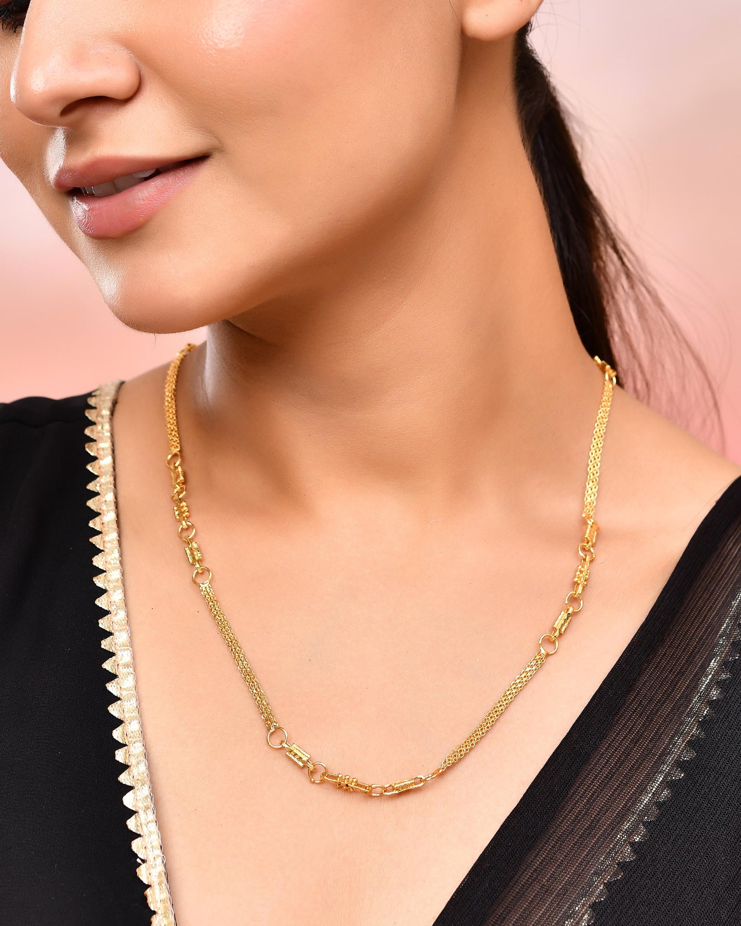 VOJ Gold-Polished Stainless Steel Designer Women Chain - Swadesiicart
