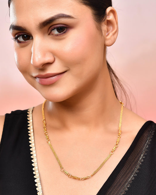 VOJ Gold-Polished Stainless Steel Designer Women Chain - Swadesiicart