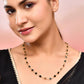 VOJ Gold-Polished Black Stone Studded Women Chain - Swadesiicart