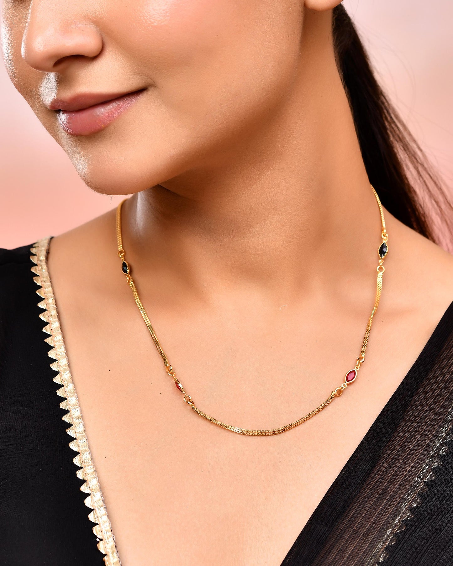 VOJ Gold-Polished Stainless Steel Designer Chain For Women - Swadesiicart
