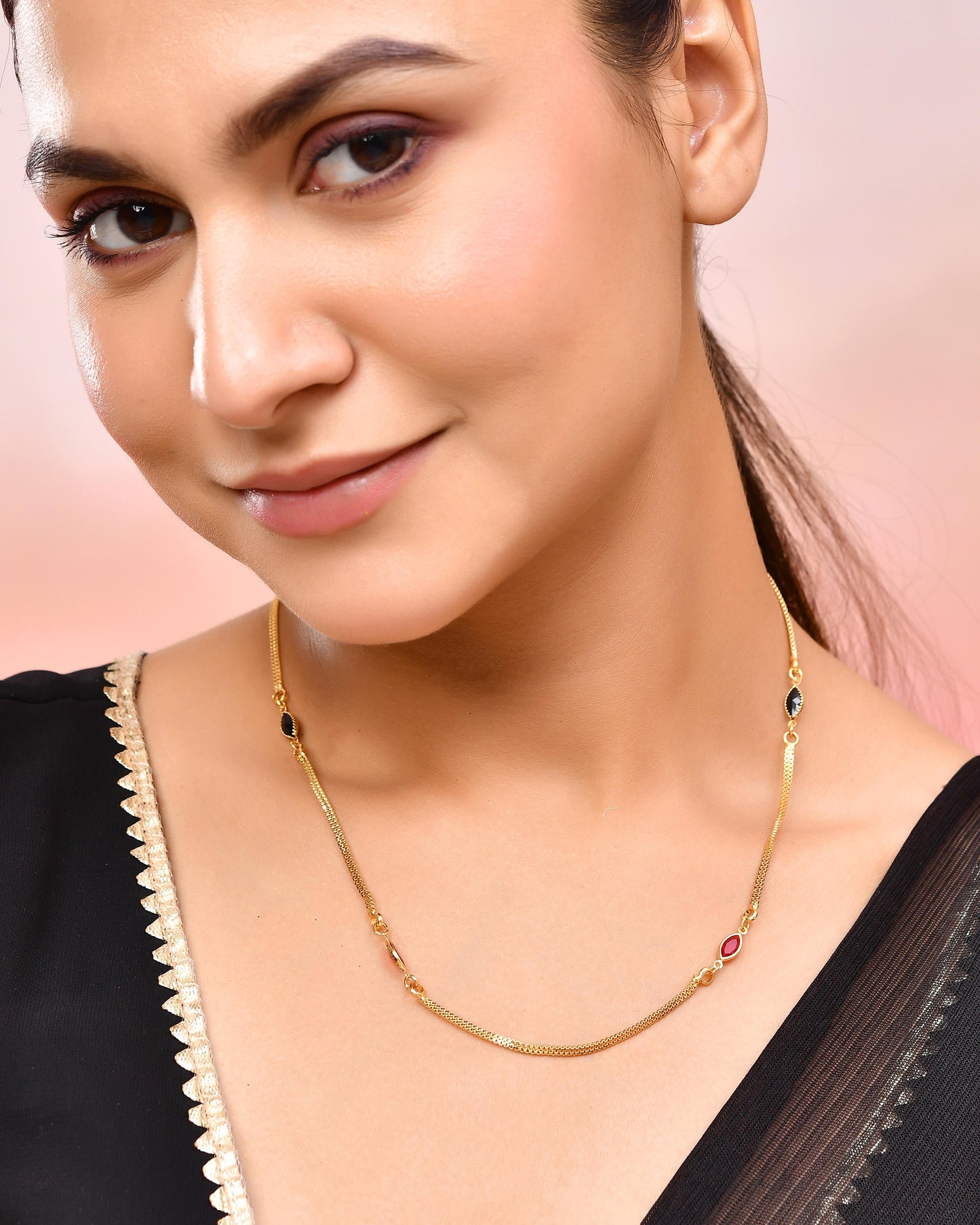 VOJ Gold-Polished Stainless Steel Designer Chain For Women - Swadesiicart