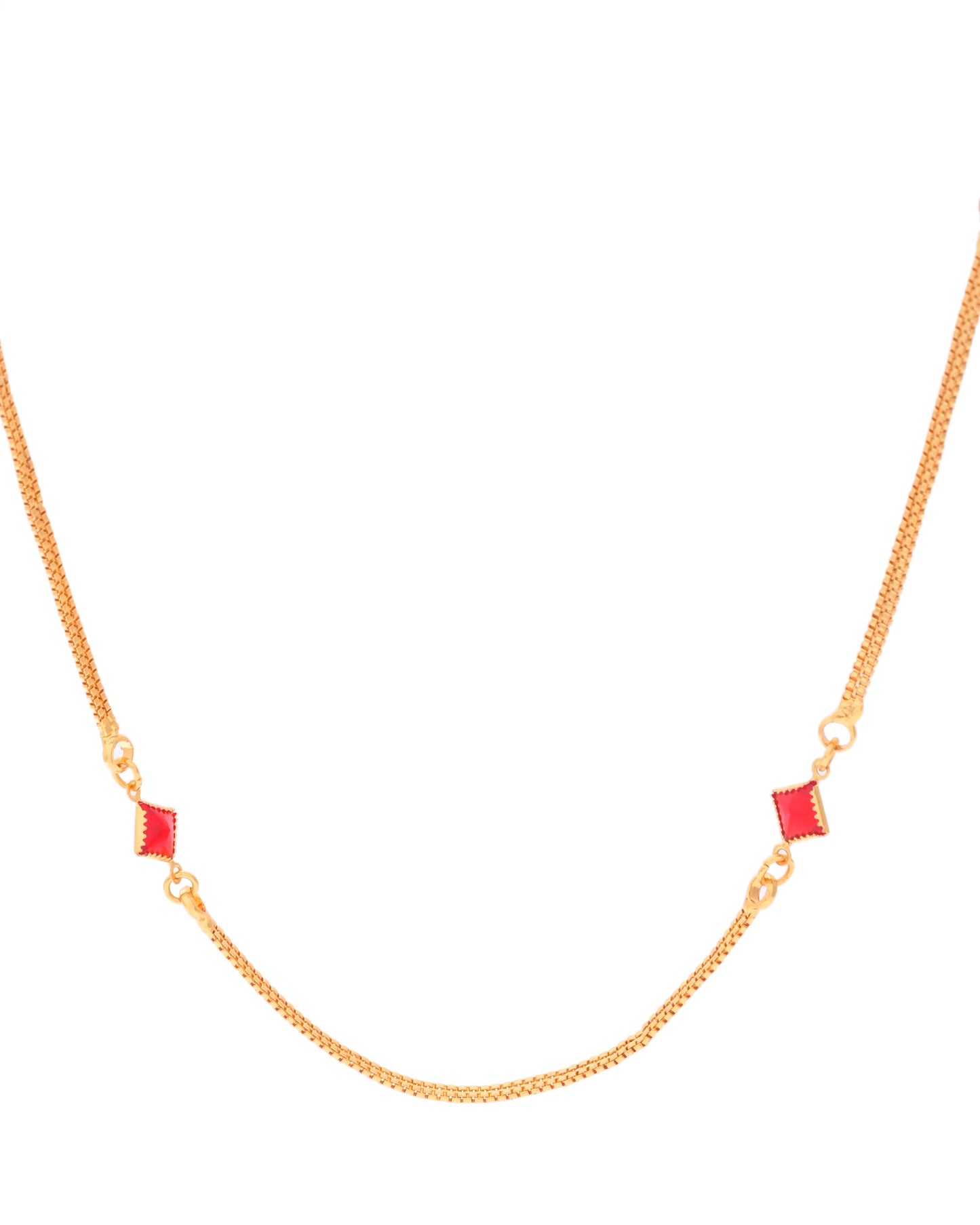 VOJ Gold-Polished Square Shapped Stainless Steel Chain For Women - Swadesiicart