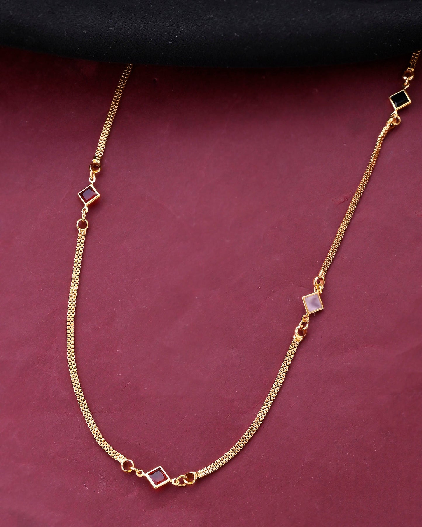 VOJ Gold-Polished Square Shapped Stainless Steel Chain For Women - Swadesiicart