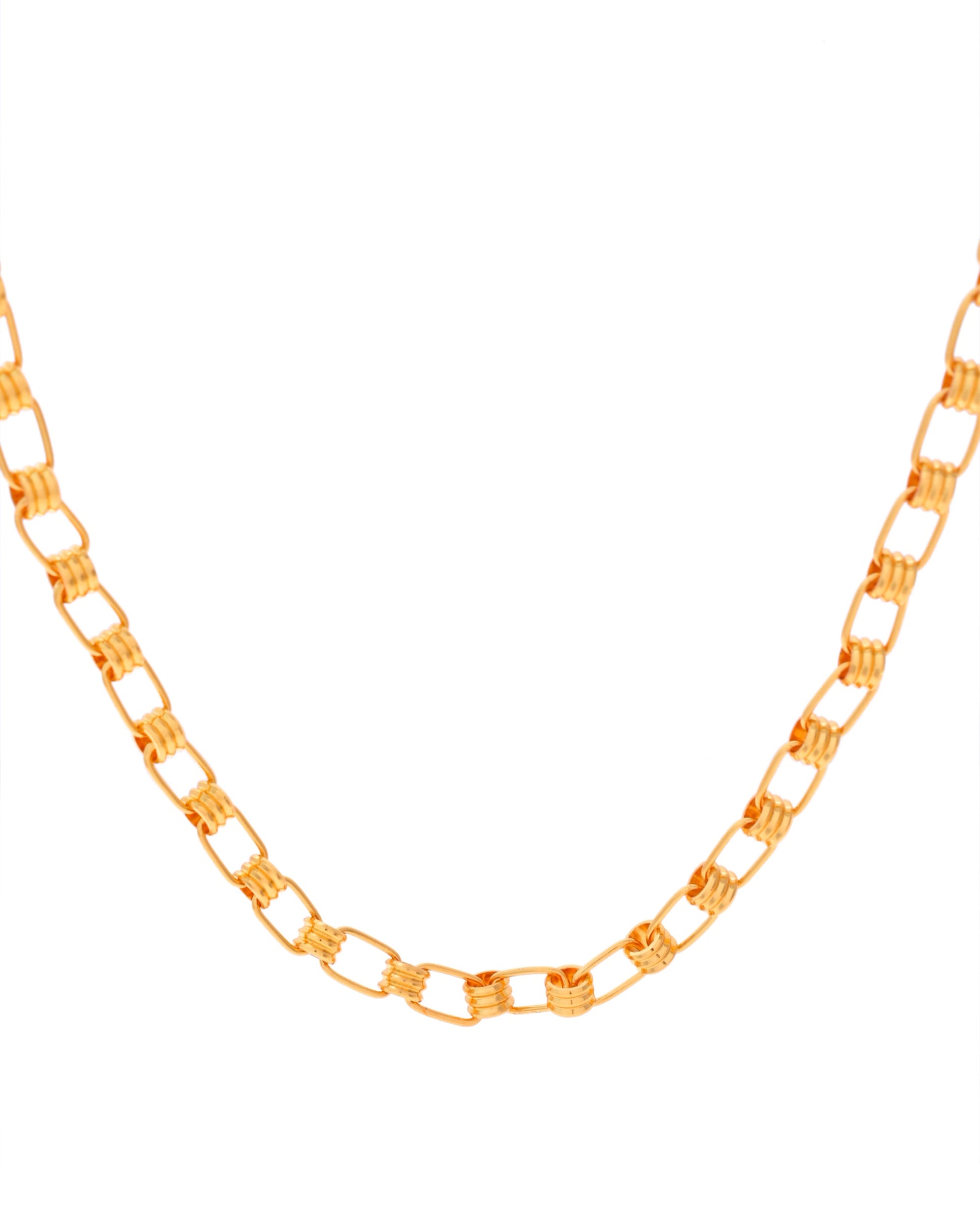 VOJ Gold-Polished Linked Chain For Men - Swadesiicart