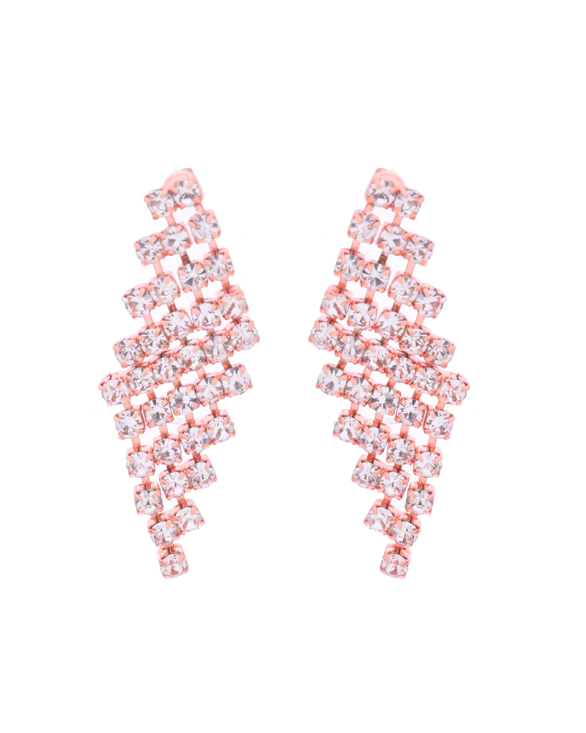VOJ Rose Gold-Polished Stone Studded Jewellery Set - Swadesiicart