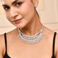 VOJ Silver Plated Stone Studded Circular Mutli Layer Necklace Set - Swadesiicart