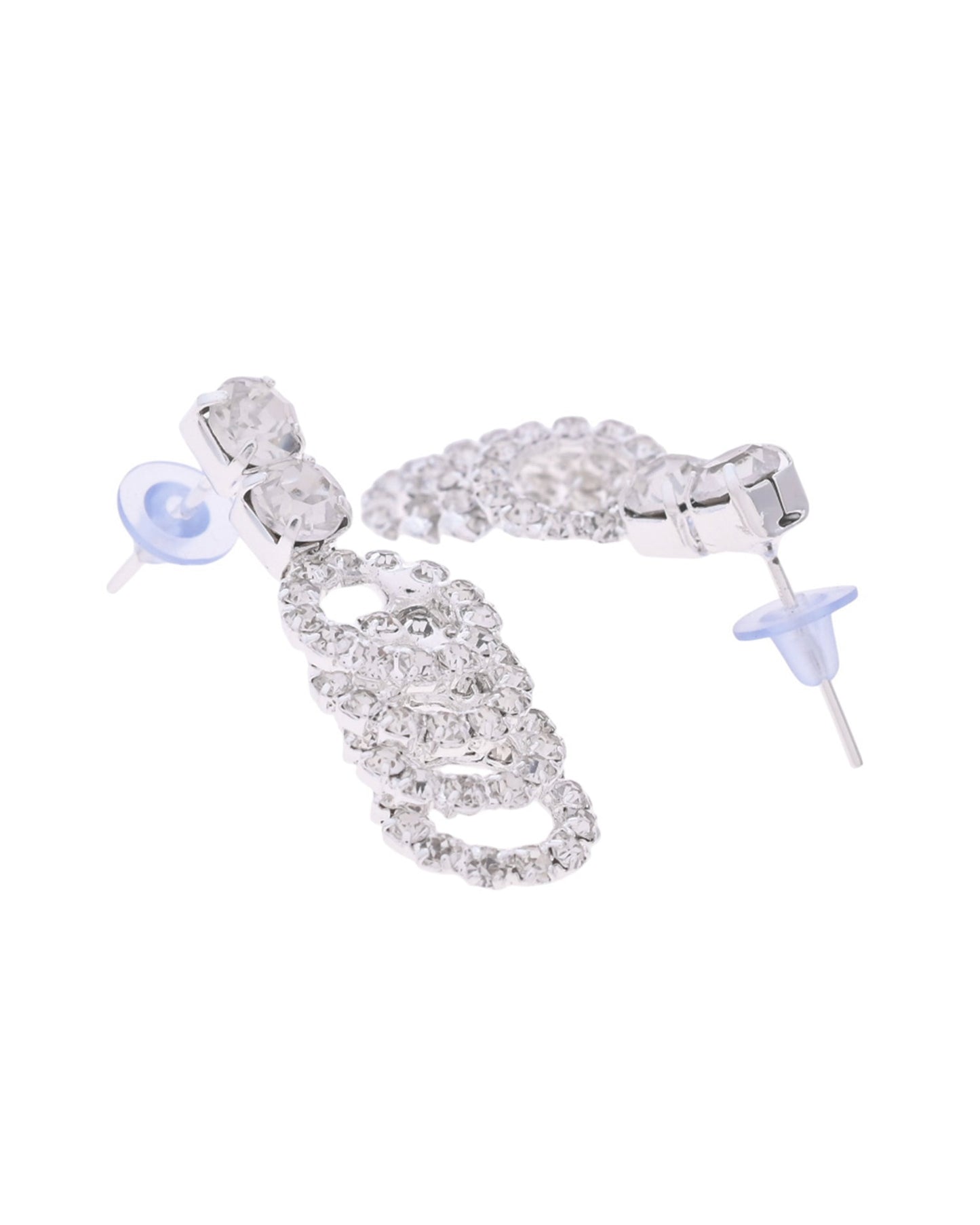 VOJ Silver Plated Stone Studded Circular Mutli Layer Necklace Set - Swadesiicart