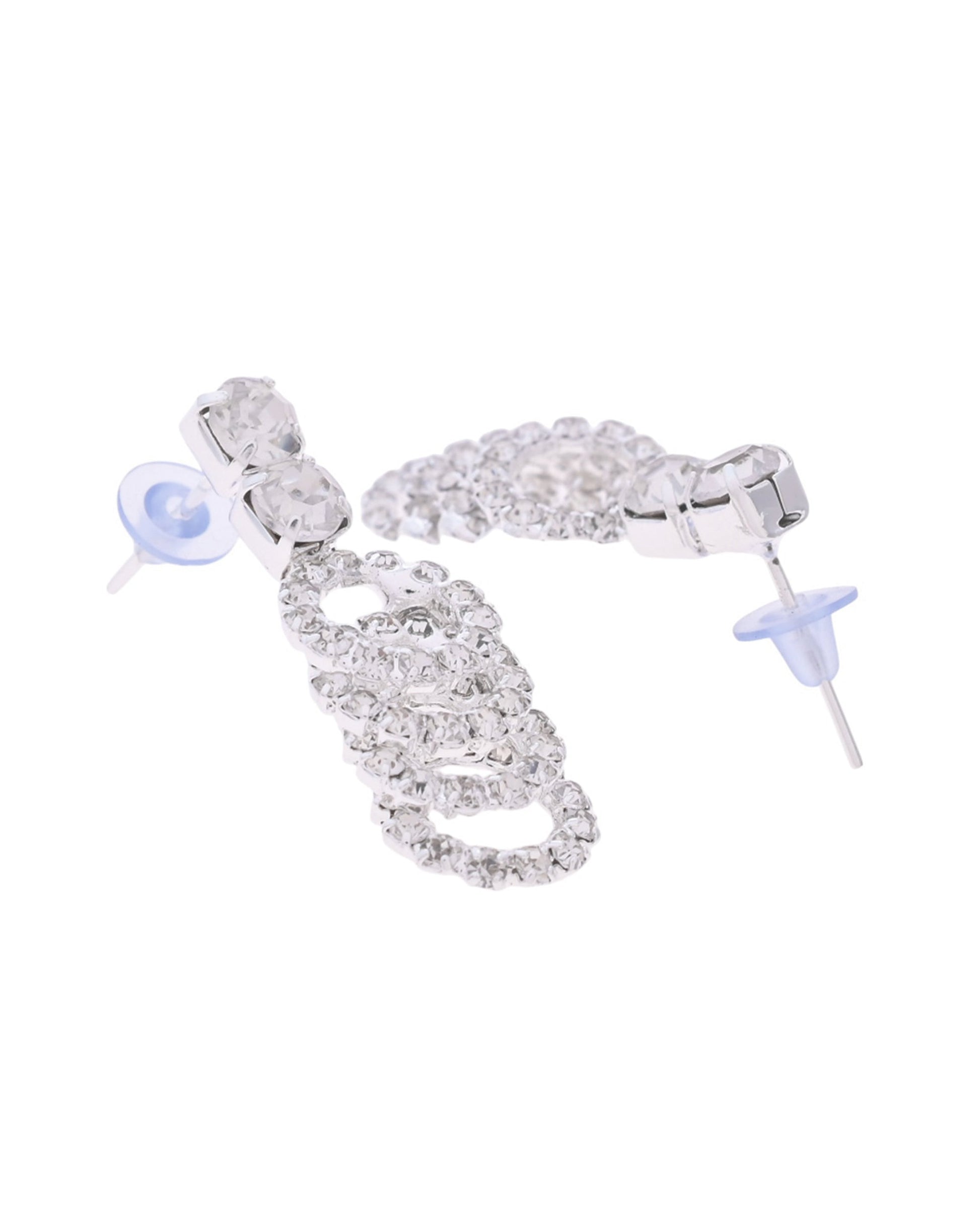 VOJ Silver Plated Stone Studded Circular Mutli Layer Necklace Set - Swadesiicart