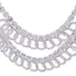 VOJ Silver Plated Stone Studded Circular Mutli Layer Necklace Set - Swadesiicart