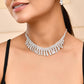 VOJ Silver Plated CZ Stone Studded Necklace Set - Swadesiicart